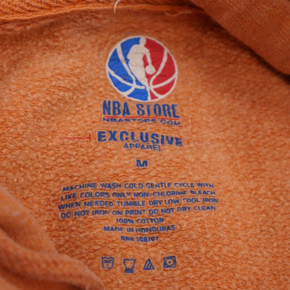 NBA Store Men's Orange Pullover Hoodie M Fleece Graphic Print Sweatshirt