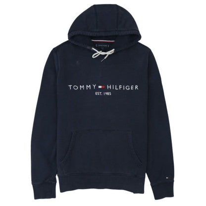 Tommy Hilfiger Men's Blue Pullover Hoodie L Embroidered Logo