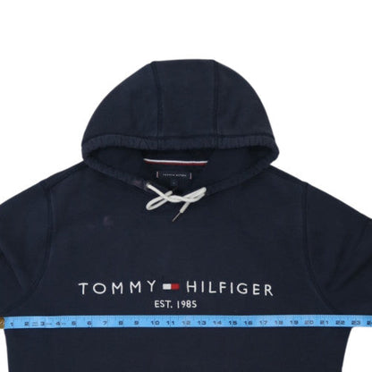 Tommy Hilfiger Men's Blue Pullover Hoodie L Embroidered Logo
