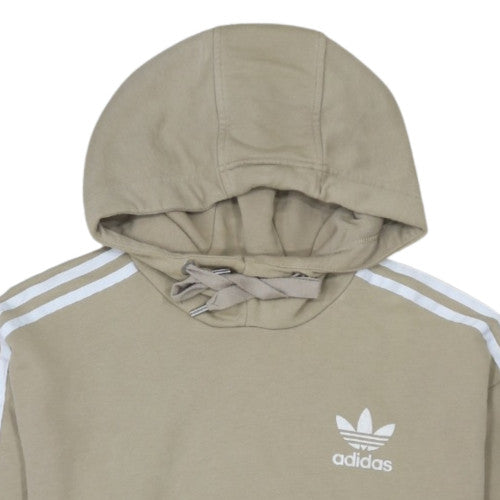 Adidas Womens Beige Pullover Hoodie Size 10 Hooded Sweatshirt