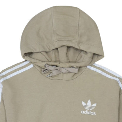 Adidas Womens Beige Pullover Hoodie Size 10 Hooded Sweatshirt