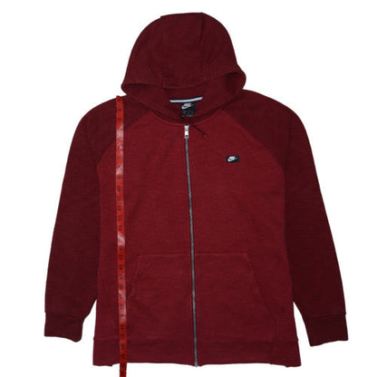 Nike Mens Red Full Zip Hoodie XL Lightweight Jersey Sweat Top