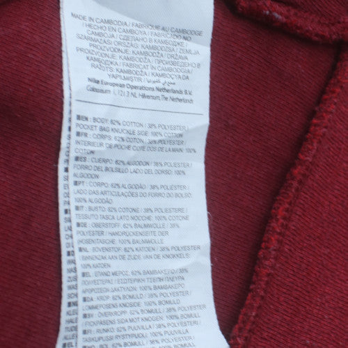 Nike Mens Red Full Zip Hoodie XL Lightweight Jersey Sweat Top