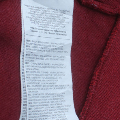 Nike Mens Red Full Zip Hoodie XL Lightweight Jersey Sweat Top