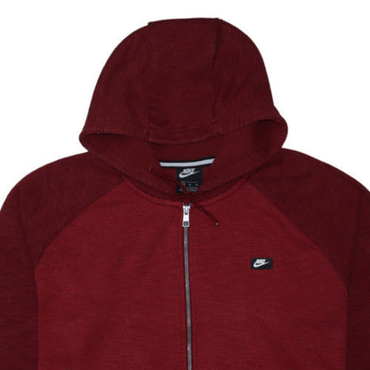 Nike Mens Red Full Zip Hoodie XL Lightweight Jersey Sweat Top