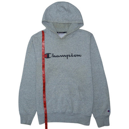 Champion Men's Grey Pullover Hoodie L Logo Fleece Sweatshirt