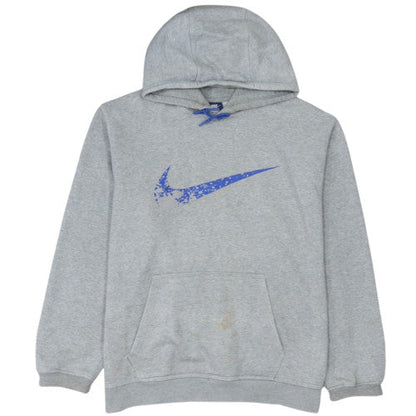 Nike Men's Grey 2XL Pullover Hoodie with Blue Logo