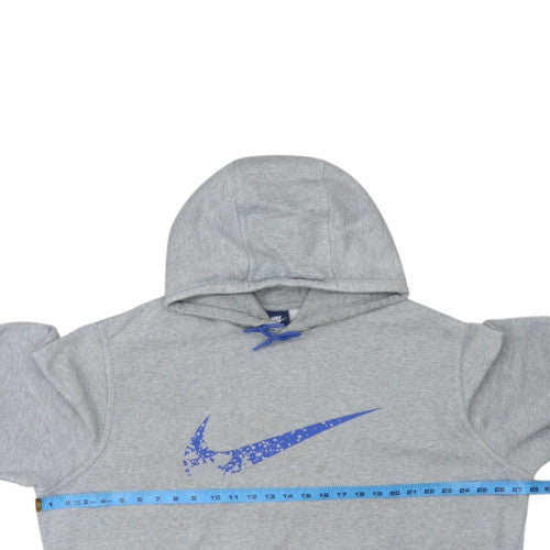 Nike Men's Grey 2XL Pullover Hoodie with Blue Logo