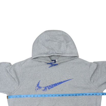 Nike Men's Grey 2XL Pullover Hoodie with Blue Logo