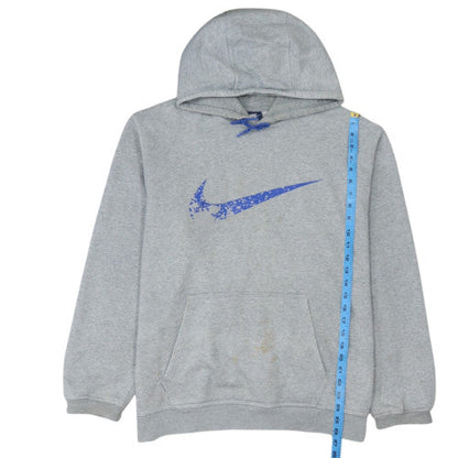 Nike Men's Grey 2XL Pullover Hoodie with Blue Logo