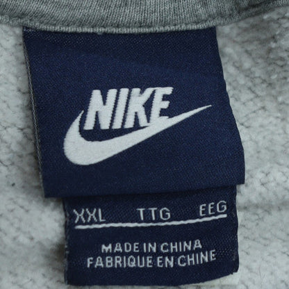 Nike Men's Grey 2XL Pullover Hoodie with Blue Logo