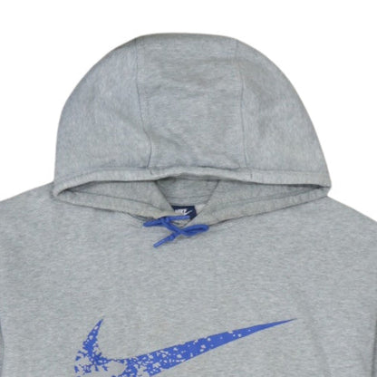 Nike Men's Grey 2XL Pullover Hoodie with Blue Logo