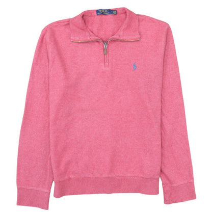 Polo Ralph Lauren Men's Pink 1/2 Zip Cotton Blend Sweatshirt M