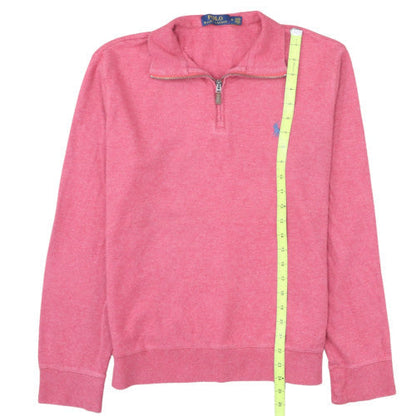 Polo Ralph Lauren Men's Pink 1/2 Zip Cotton Blend Sweatshirt M