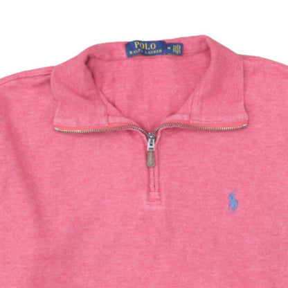 Polo Ralph Lauren Men's Pink 1/2 Zip Cotton Blend Sweatshirt M