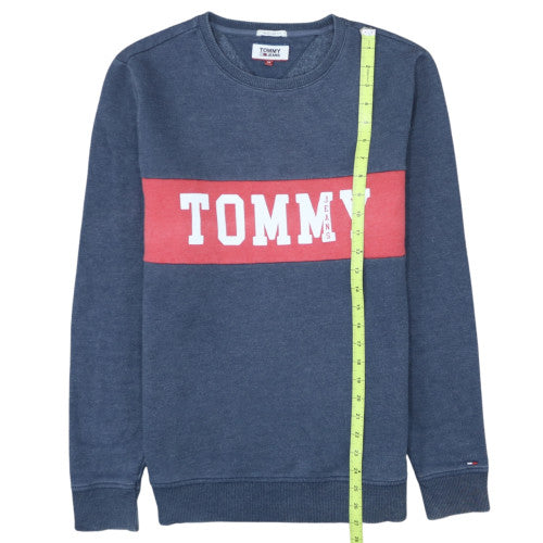 Tommy Jeans Men's Blue Logo Pullover Sweatshirt Size M Regular Fit