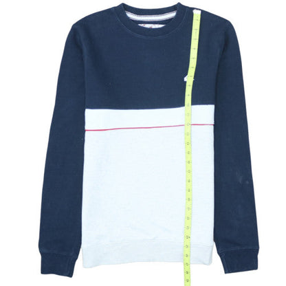 Quiksilver Mens Blue White Colour Block Crew Sweatshirt Size S
