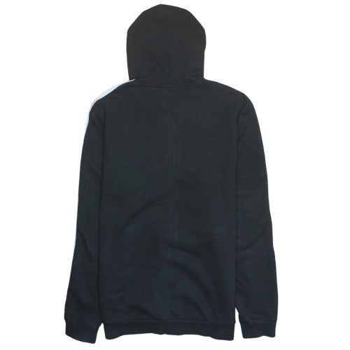 Adidas Men's Black XL Full Zip Hoodie with Logo Stripes