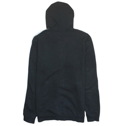 Adidas Men's Black XL Full Zip Hoodie with Logo Stripes