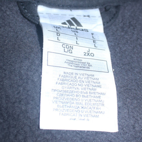 Adidas Men's Black XL Full Zip Hoodie with Logo Stripes