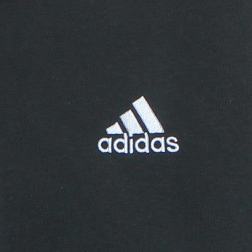 Adidas Men's Black XL Full Zip Hoodie with Logo Stripes