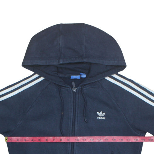 Adidas Women’s Navy Blue Full Zip Hoodie Size 12 Hooded Sweatshirt