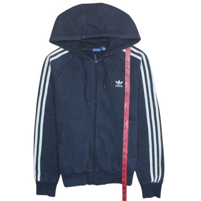 Adidas Women’s Navy Blue Full Zip Hoodie Size 12 Hooded Sweatshirt