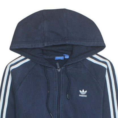 Adidas Women’s Navy Blue Full Zip Hoodie Size 12 Hooded Sweatshirt