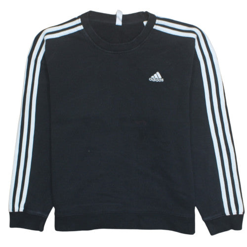 Adidas Womens Black Crew Neck Pullover Sweatshirt Size M