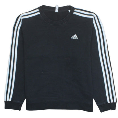 Adidas Womens Black Crew Neck Pullover Sweatshirt Size M