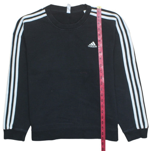 Adidas Womens Black Crew Neck Pullover Sweatshirt Size M