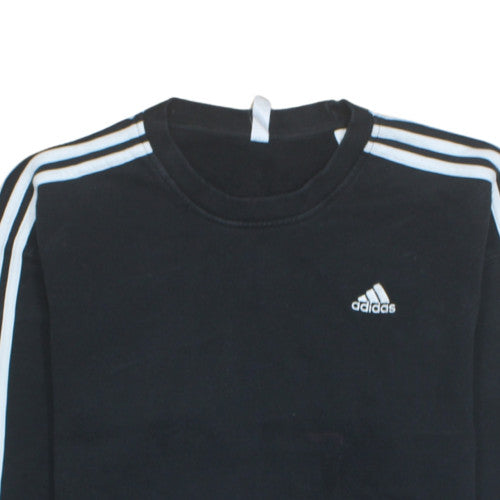 Adidas Womens Black Crew Neck Pullover Sweatshirt Size M