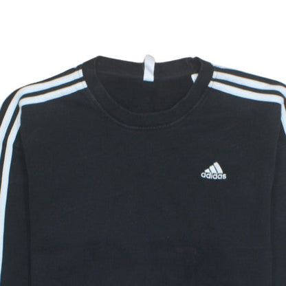 Adidas Womens Black Crew Neck Pullover Sweatshirt Size M