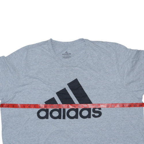 Adidas Mens Grey 2XL Amplifier Sports Logo T-Shirt