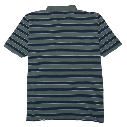 Nautica Men's Green Striped Pima Cotton Polo Shirt XL