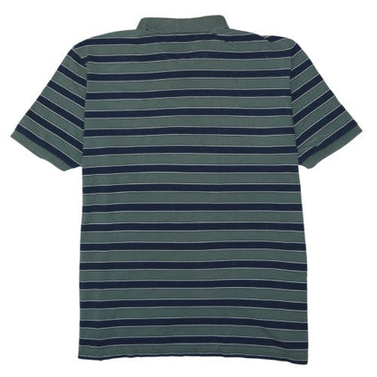 Nautica Men's Green Striped Pima Cotton Polo Shirt XL