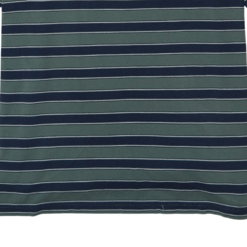 Nautica Men's Green Striped Pima Cotton Polo Shirt XL