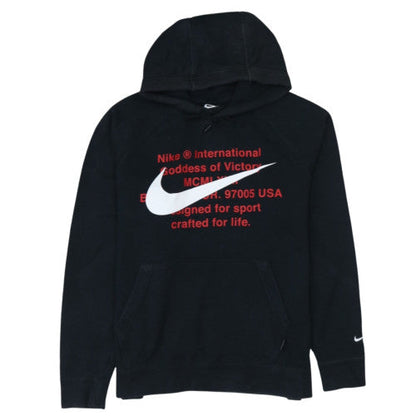 Nike Men’s Black Pullover Hoodie L Logo Graphic Fleece Sweatshirt