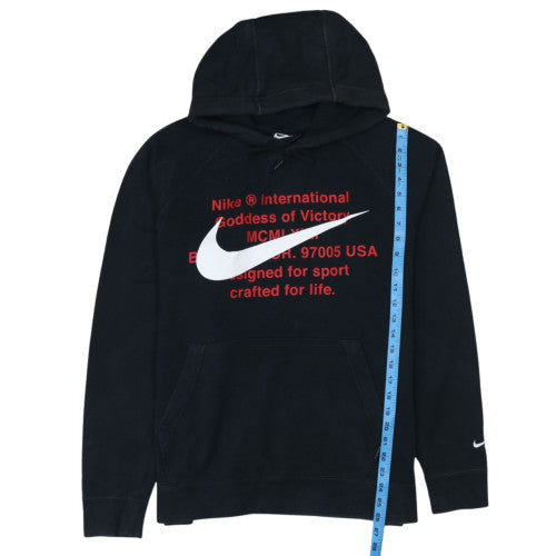 Nike Men’s Black Pullover Hoodie L Logo Graphic Fleece Sweatshirt