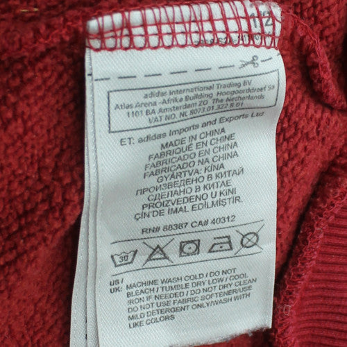 Adidas Men's Red Small Crew Neck Pullover Sweatshirt