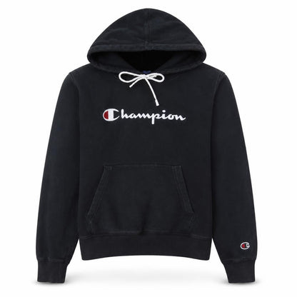 Champion Women's Black Small Pullover Hoodie 100% Cotton Logo Style