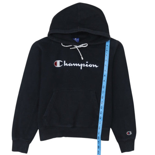 Champion Women's Black Small Pullover Hoodie 100% Cotton Logo Style