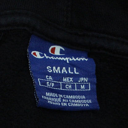 Champion Women's Black Small Pullover Hoodie 100% Cotton Logo Style