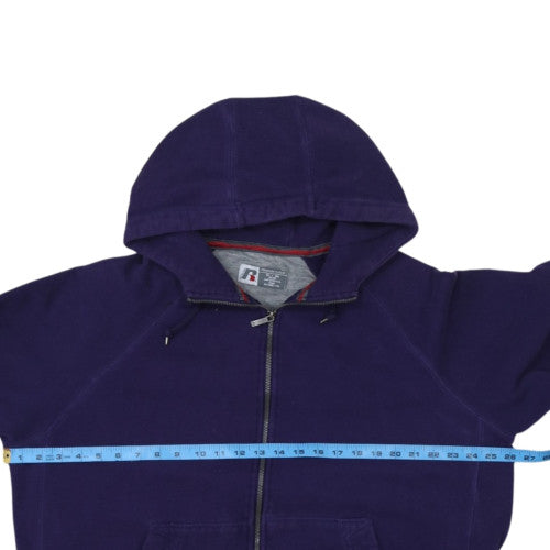 Russell Men’s Purple Full Zip Hoodie XL Fleece Cotton Blend