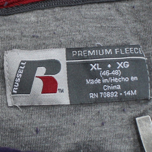 Russell Men’s Purple Full Zip Hoodie XL Fleece Cotton Blend