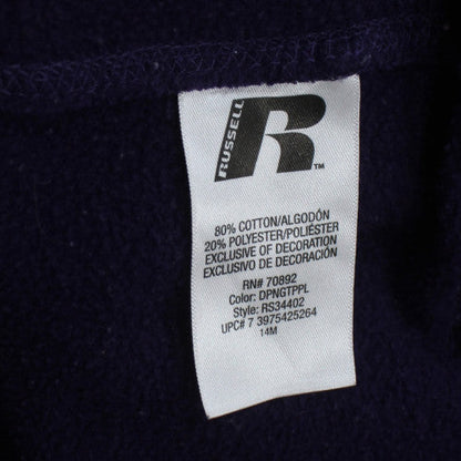 Russell Men’s Purple Full Zip Hoodie XL Fleece Cotton Blend