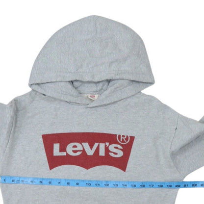 Levi's Womens Grey Pullover Hoodie XS Logo Casual Sweatshirt