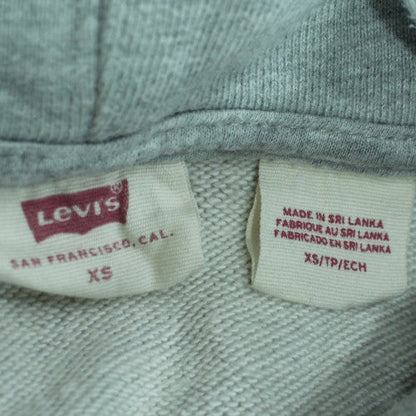 Levi's Womens Grey Pullover Hoodie XS Logo Casual Sweatshirt
