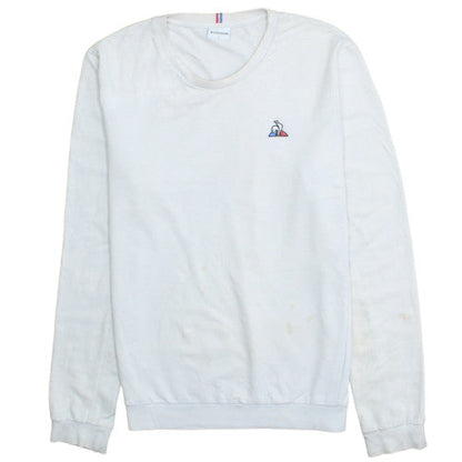 Le Coq Sportif Men's White Crew Neck Sweatshirt L Pullover Logo