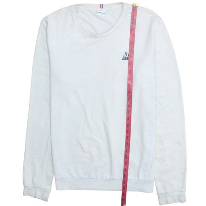 Le Coq Sportif Men's White Crew Neck Sweatshirt L Pullover Logo